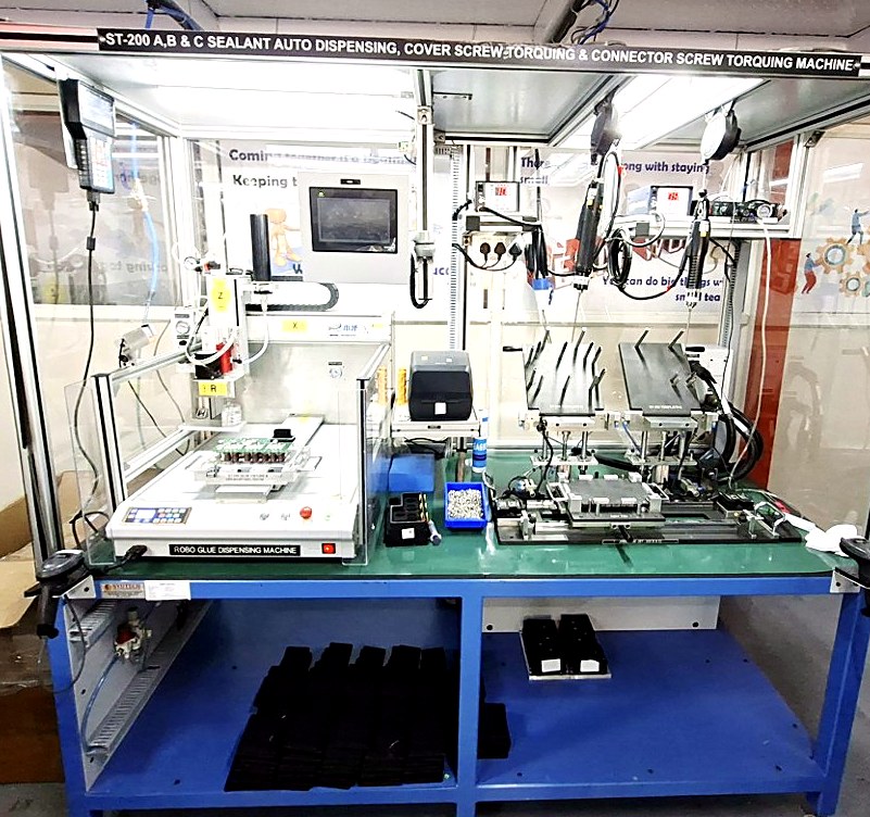 Automated gluing and torquing station at the Mysuru plant