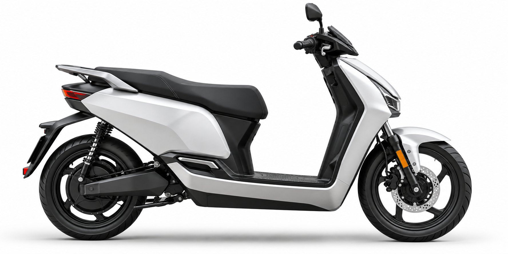 An electric scooter in side view, as used in the simulator